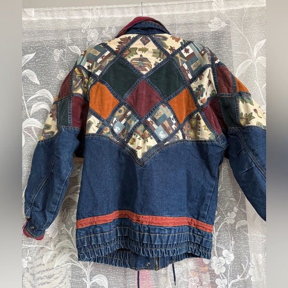 Vintage IZZI Genuine Rugged Flag Patterned Denim Coat - Picture 7 of 11